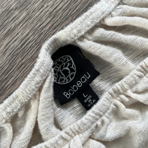 Bobeau Scoop Neck Top with colorful tassels Women’s Large off white - Picture 2 of 5